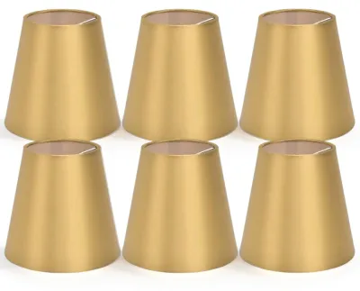 Stofflampenschirme für E14, 6 Stück, Gold, 9,3/14,3 cm