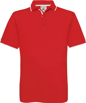 Produktbild von B&C PU413 | Herren Poloshirt Safran Sport - Farbe: Red/White - Größe: S