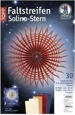 Produktbild von Faltstreifen Solinostern 110g/qm 35x250mm / 85x500mm 30 Streifen farbig sortiert