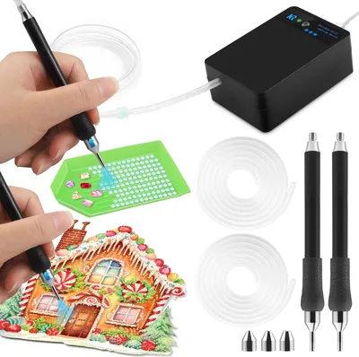 Productafbeelding van Diamond Painting Pen - Draadloze zuignapstift - Zonder was - Geschikt voor AB-steentjes - Kunststof - Zwart