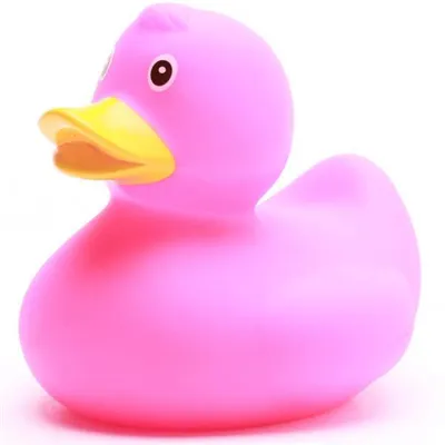 Produktbild von Badeente pink mit gelbem Schnabel Vinyl 7,5 cm
