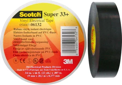 Obrázok produktu pre 3M Nemecko PVC elektroizolačná páska 19 mm x 33 m, čierna ScotchSuper33+ 19x33