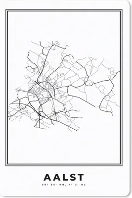 Produktbild von MuchoWow® Mauspad Mousepad Karte - Aalst - Schwarz und weiß - Stadtplan - Belgien 40x60 cm - Mousepads - Maus Mat - Pad - Mausunterlage - Schreibtisch Accesoire