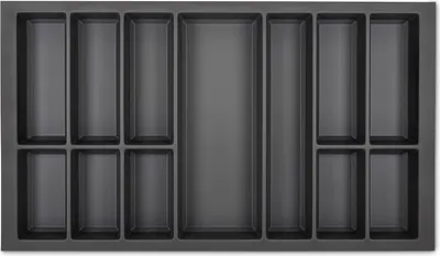 Produktbild von ORGA-BOX VII Design Besteckeinsatz basaltgrau 826 x 474 mm Besteckkasten für Beeck Siematic Schröder Küchen uvm. mit 90er Korpus
