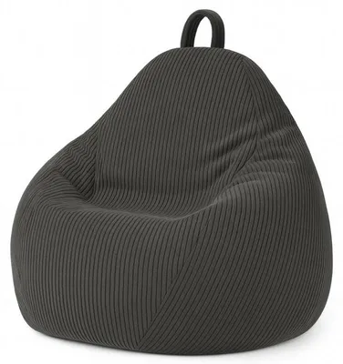 Produktbild von Birnen-Sitzsack aus Cord mit abnehmbarem Bezug 120x100 cm, Dunkelgrau