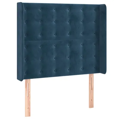 Produktbild von Kopfteil mit Ohren Dunkelblau 93x16x118/128 cm Samt