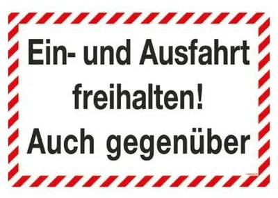 Produktbild von Gebotsschild - Ein- und Ausfahrt freihalten - Gr. ca. 30 x 20 cm - 308637