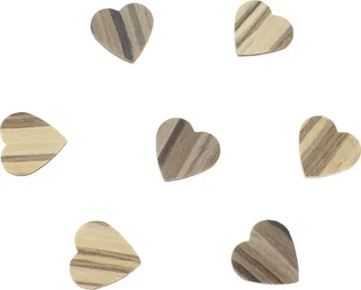Produktbild von 48 Herzen Holz 2,5cm Maserung Streudeko Holzherzen Streuherzen Deko Tischdeko, Farbe:natur