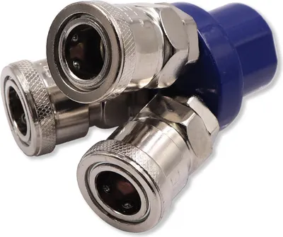 Produktbild von INF Pneumatische Schnellkupplung, 3-Wege 1/4" Anschlussstück
