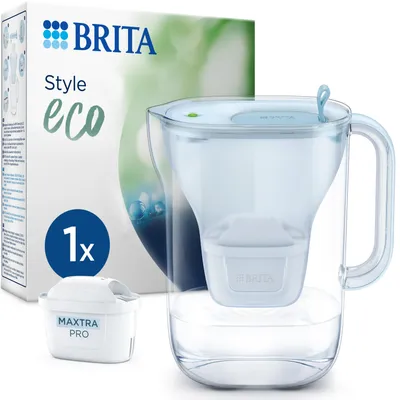 Produktbild von BRITA Wasserfilterkanne Style eco blau - 1 MAXTRA PRO Pure Performance Kartusche