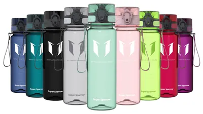 Produktbild von Super Sparrow Trinkflasche - Tritan Wasserflasche - 500ml - BPA-frei - Ideale Sportflasche - Sport, Wasser, Fahrrad, Fitness, Uni, Outdoor - Leicht, Nachhaltig