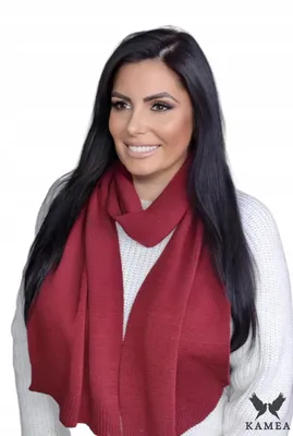 Produktbild von Kamea Damen Winter Schal SZALIK 06 Warm Bordeaux