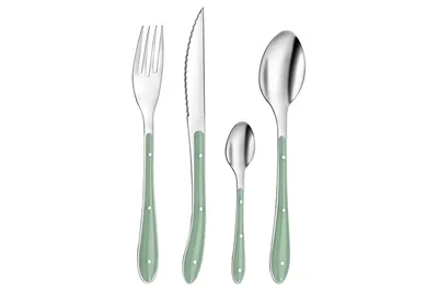 Image de Couverts Amefa Bistro vert métal (24 pcs)