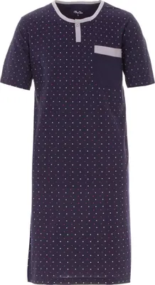 Produktbild von Nachthemd Kurzarm - Punkte, Farbe:navy, Größe:M