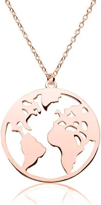 Produktbild von Kette Weltanhänger rosévergoldetem 925er Silber