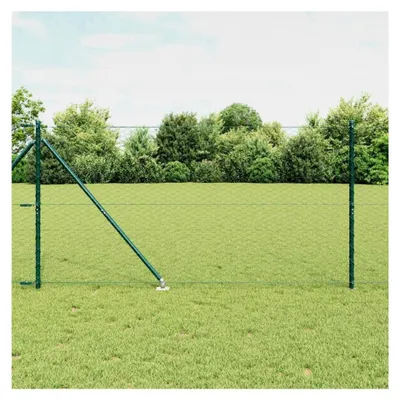 Produktbild von Zaunpfosten Grün 10 x 1,4 m (36 mm Maschenweite) aus Stahl und PVC für Gartenzaun, Hundezaun, Weidezaun und Hühnerzaun