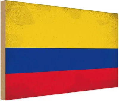 Produktbild von vianmo Holzschild 30x40 cm Kolumbien Colombia Flagge Fahne Wappen