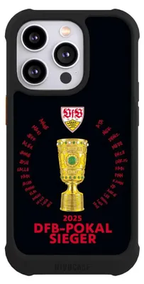 Produktbild von NIVOCASE Hülle für Apple iPhone 14 Pro  Stoßfeste Handyhülle NIVOmax Case Schwarz Offizielles Lizenzprodukt Pokal VfB Stuttgart