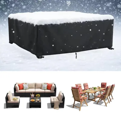 Image de Housse de protection pour meubles de jardin, dimensions 273 x 223 x 80 cm. Imperméable et résistante aux UV