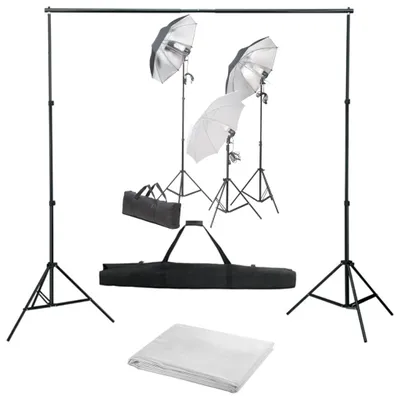 Zdjęcie produktu dla vidaXL Zestaw do studia fotograficznego z lampą i tłem