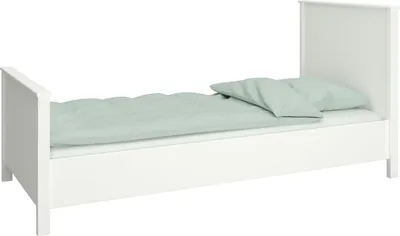 Produktbild von Landhaus Einzelbett 90x200 Bett weiß Kinder Jugendbett Gästebett Bettgestell