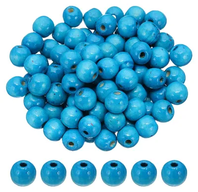 Holzkugeln 14 mm, 100 Stück, himmelblau, für DIY-Schmuck