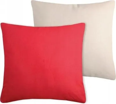 Immagine prodotto di STOF | Cuscini per divano - Cuscini decorativi - DUO - 50x50 cm - Rosso e beige - Fodera per cuscino bicolore - Cotone di alta qualità - 1 pezzo