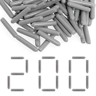 200 PVC Geschirrkorb-Abdeckkappen für Spülmaschine, grau