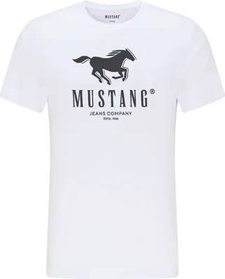 Produktbild von MUSTANG Herren, T-Shirt ALEX C PRINT, L, Weiß, sport, tshirt, shirt