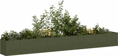 Produktbild von vidaXL Pflanzkübel Olivgrün 360x40x40 cm Kaltgewalzter Stahl