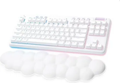 Produktbild von Logitech G G715 - Tastatur - Ohne Zehnertastatur - Hintergrundbeleuchtung - Bluetooth, 2.4 GHz - QWERTY - US International - Tastenschalter: Tactile - weiß