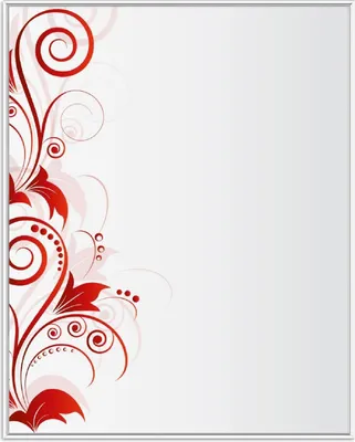 Produktbild von Wallario Wandbild Abstrakte rote Blumenschnörkel, Größe: 40,30 x 50,30 cm, Poster mit weißem Aluminiumrahmen