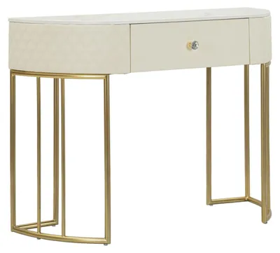 Produktbild von Konsole Flow Gold mit Spiegelplatte und botanischen Eisen-Details