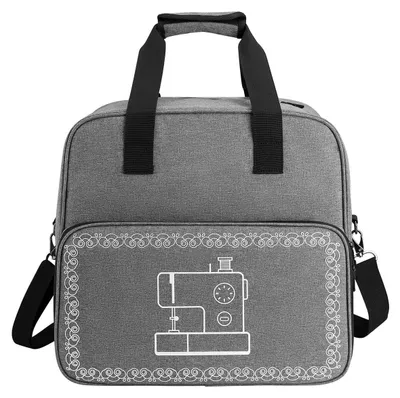 Produktbild von Nähmaschinentasche mit gepolsterter Abdeckung - Transporttasche - Aufbewahrungstasche - Tragetasche - Kompatibel mit Standard-Nähmaschinen - Abmessungen 38 x 29 x 36 cm - Nähmaschinentasche