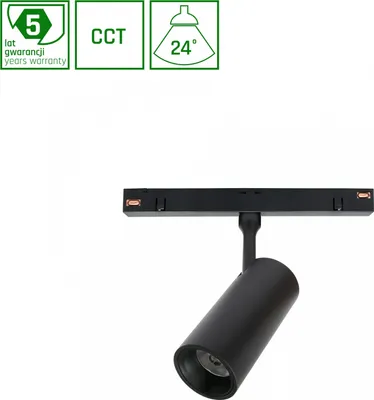 Produktbild von SPOT S LED Stromschienenstrahler 48V 6W 24° CCT Schwarz