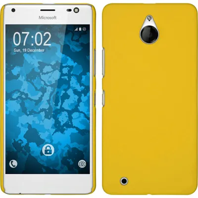 Produktbild von PhoneNatic Case kompatibel mit Microsoft Lumia 850 - Hülle gelb gummiert Hard-case Cover