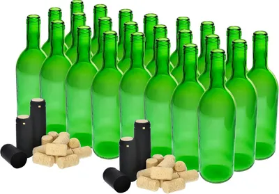 Produktbild von 24x Flaschen 750 ml +Korken+Schrumpfkappen Weinflaschen Glasflaschen