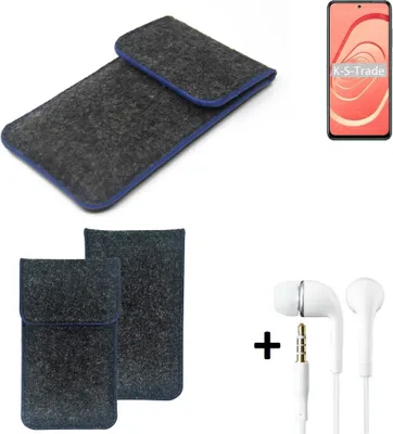 Produktbild von K-S-Trade Handy Schutz Hülle kompatibel mit Xiaomi Redmi Note 10 Schutzhülle Handyhülle Filztasche Pouch Tasche Case Sleeve Filzhülle dunkelgrau,