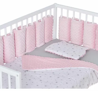 Image de Bettumrandung Jeanne 10 teilig - Pour lit bébé de 60x120 ou 70x140 cm - Rose | by SEVIRA KIDS