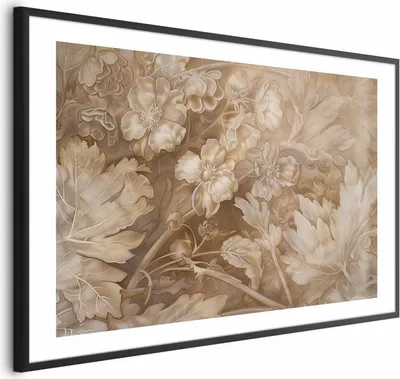 Produktbild von Posterpapier Poster - Ornamental Floral Carvings 90x60 cm Blumen b-H-10015-ao-a