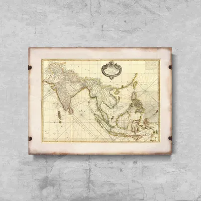 Produktbild von Poster - Canvas - Leinwand - 84,1 cm x 59,4 cm - Fotoposter - Leinwandkunst - Die alte Karte von Asien