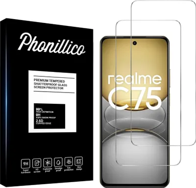 Immagine prodotto di Vetro temperato per Realme C75 [2 pezzi] Pellicola protettiva dello schermo Antigraffio Vetro Resistente Phonillico®
