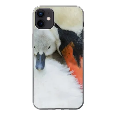 Produktbild von MuchoWow® Handyhülle Schutzhülle Hülle für iPhone 12 mini Schwan - Küken - Makro Silikon Softcase Handy Hülle - Bild