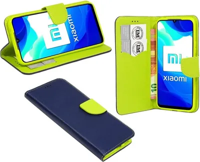 Immagine prodotto di cofi1453® Custodia a libro "Fancy" compatibile con XIAOMI MI 10 LITE custodia per cellulare custodia protettiva con funzione di supporto, slot per schede blu-verde