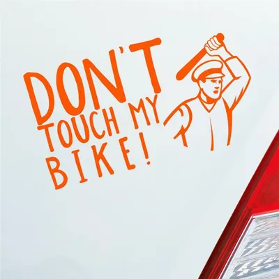 Produktbild von Auto Aufkleber Don´t touch my Bike! Motorrad Bike 18x10 cm Orange Sticker Heckscheibenaufkleber