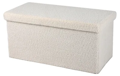 Produktbild von Urban Living Fushocker/Hocker/Aufbewahrungsbox - cremeweis - 76 x 38 x 38 cm