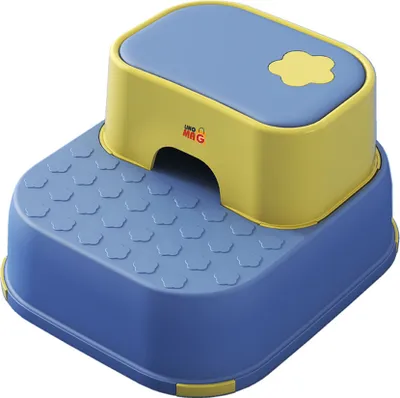 Produktbild von Linomag® 2-in-1 Zweistufen-Kindersitzerhöhung, multifunktional, für Toilette, Bad und Küche, Hellblau/Gelb