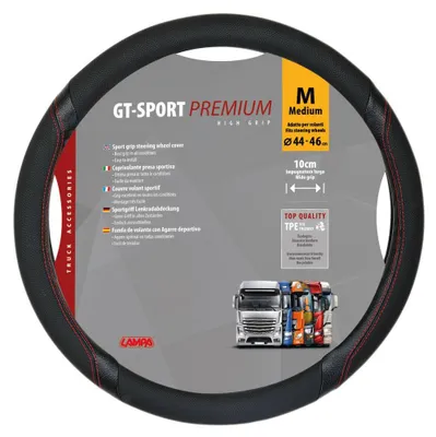 Produktbild von LAMPA 98016 GT-Sport Lenkradbezug TPE Ø44-46cm Rot Schwarz Lenkradhülle