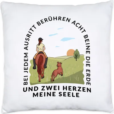 Produktbild von Ausritt Kissen Hunde Pferde Tiere Tierliebhaber Pferdeliebhaber Reiterin Reiten Pony Hobbie Freiheit Seele