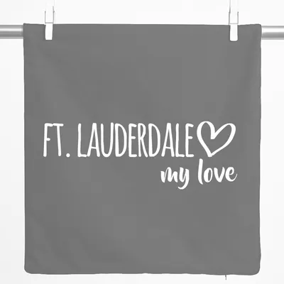 Produktbild von Huuraa Kissenbezug Ft. Lauderdale my love 40x40cm Steel Grey Baumwolle Dekokissenbezug Geschenkidee